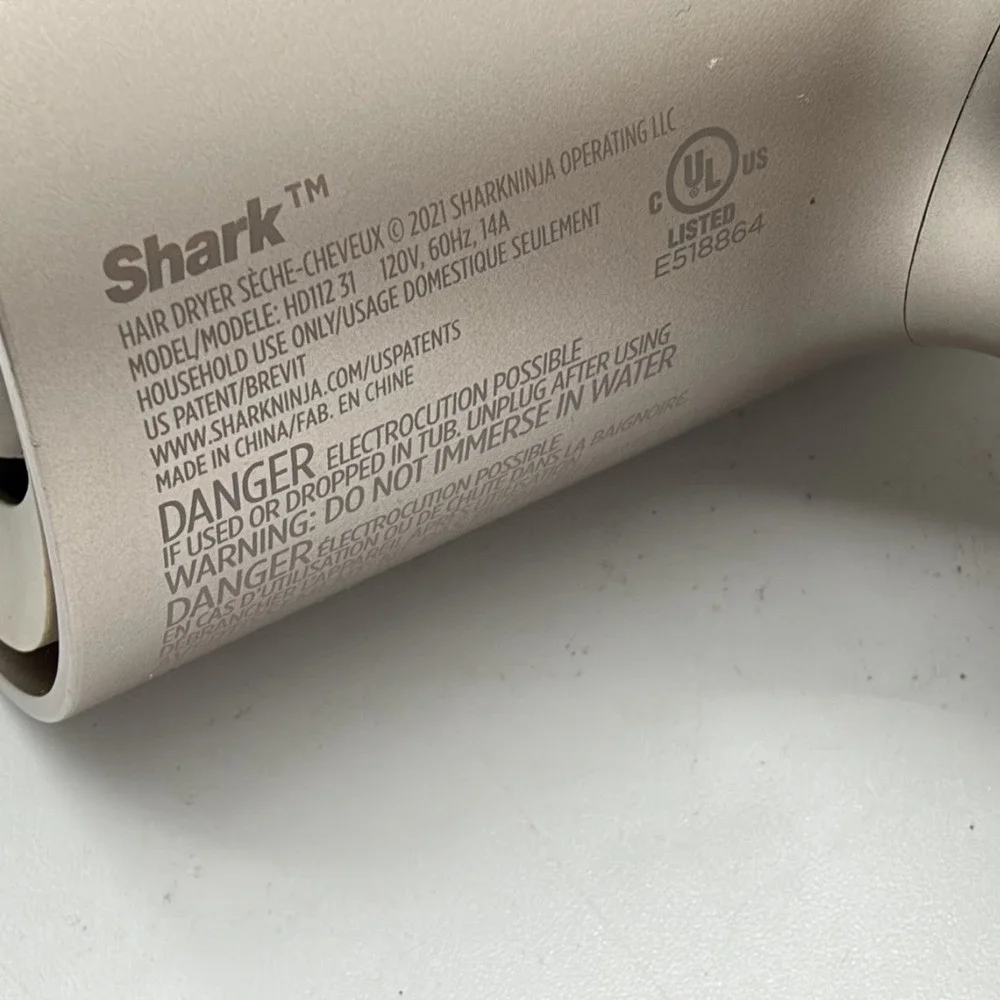 Shark HyperAIR HD112 Hair Dryer Stone IQ Concentrator Styling Brush